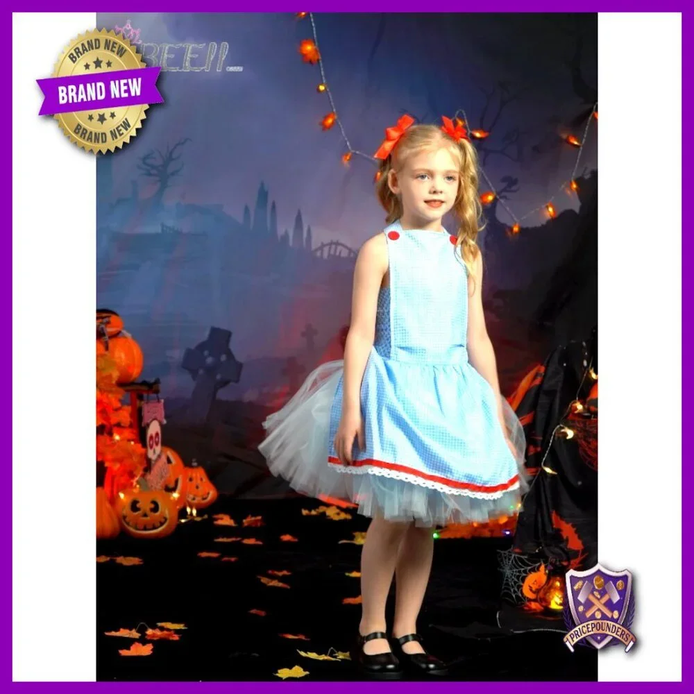 Girls Tutu Dress with Headband Elegant Ruffle Tulle Costume for Role Play